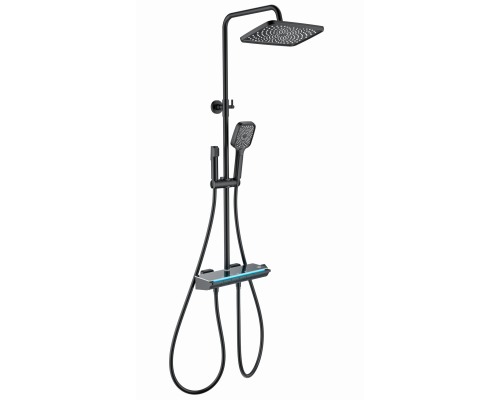 Душевая система с термостатом WONZON & WOGHAND, Черный матовый (WW-B4174-MB)