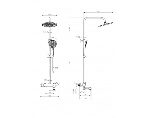 Купить Душевая система с термостатом WONZON & WOGHAND, Брашированное золото (WW-B3057-A-BG) в магазине сантехники Santeh-Crystal.ru