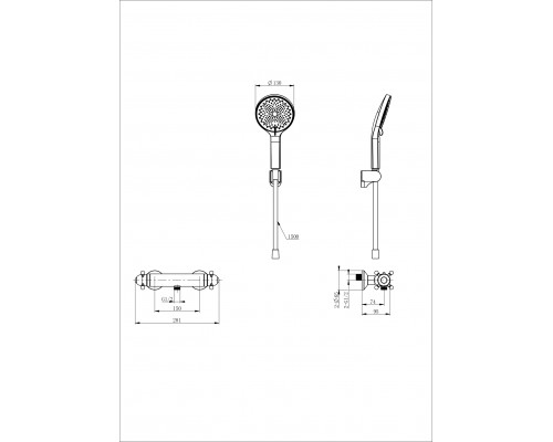 Смеситель для душа с термостатом WONZON & WOGHAND, Брашированное золото (WW-B2048-A-BG)