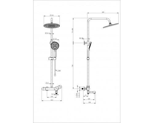 Душевая система с термостатом WONZON & WOGHAND, Хром (WW-B3057-A-CR)