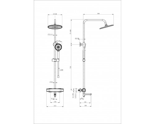 Купить Душевая система с термостатом WONZON & WOGHAND, Хром (WW-B3035-A3-CR) в магазине сантехники Santeh-Crystal.ru