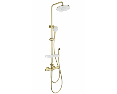 Заказать Душевая система с гигиеническим душем и термостатом WONZON & WOGHAND, Брашированное золото (WW-C3017-A1-BG) в магазине сантехники Santeh-Crystal.ru