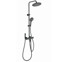 Душевая система с термостатом WONZON & WOGHAND, Черный матовый (WW-B3094-MB)