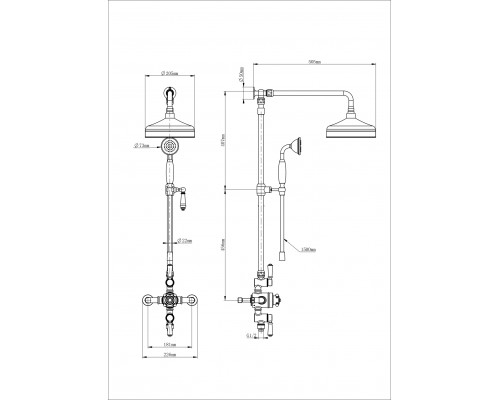 Душевая система с термостатом WONZON & WOGHAND, Хром (WW-B3041-CR)
