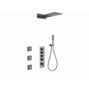 Душевая система с термостатом встраиваемая WONZON & WOGHAND, Темный графит (WW-D4100-BGG)