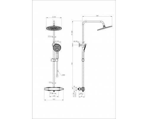 Приобрести Душевая система с термостатом WONZON & WOGHAND, Брашированное золото (WW-B3035-A1-BG) в магазине сантехники Santeh-Crystal.ru