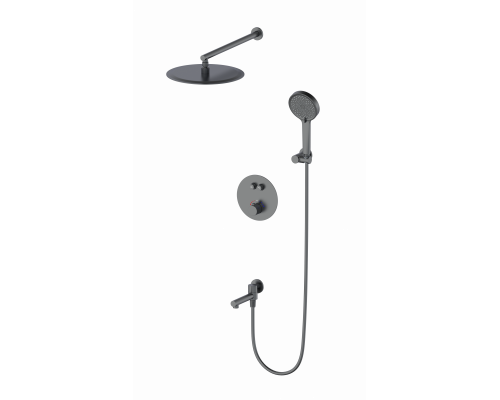 Душевая система с термостатом встраиваемая Wonzon & Woghand, Темный графит (WW-88929010-BGM)