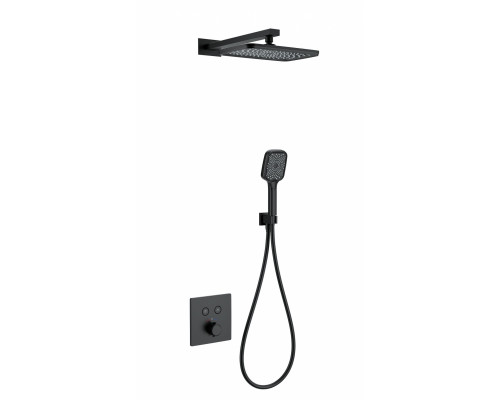 Заказать Душевая система с термостатом встраиваемая WONZON & WOGHAND, Черный матовый (WW-D2017-B-MB) в магазине сантехники Santeh-Crystal.ru