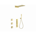 Душевая система с термостатом встраиваемая WONZON & WOGHAND, Брашированное золото (WW-D4100-BG)