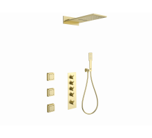 Душевая система с термостатом встраиваемая WONZON & WOGHAND, Брашированное золото (WW-D4100-BG)