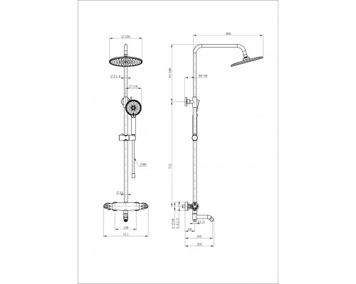 Приобрести Душевая система с термостатом WONZON & WOGHAND, Хром (WW-B3031-A1-CR) в магазине сантехники Santeh-Crystal.ru
