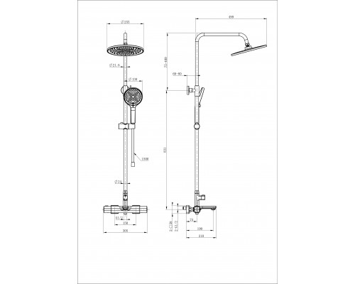 Приобрести Душевая система с термостатом WONZON & WOGHAND, Хром (WW-C3011-A-CR) в магазине сантехники Santeh-Crystal.ru