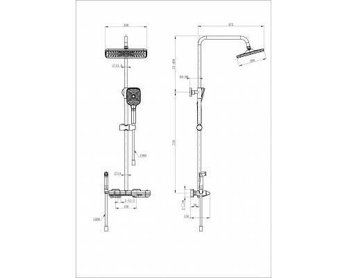 Купить Душевая система с термостатом WONZON & WOGHAND, Хром (WW-B4132-A-CR) в магазине сантехники Santeh-Crystal.ru