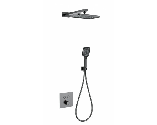 Купить Душевая система с термостатом встраиваемая WONZON & WOGHAND, Темный графит (WW-D2017-B-BGG) в магазине сантехники Santeh-Crystal.ru