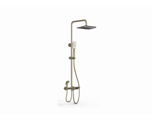 Душевая система с термостатом WONZON & WOGHAND, Брашированное золото (WW-B3310-BG)