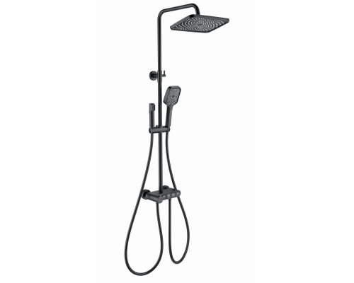 Душевая система с термостатом WONZON & WOGHAND, Черный матовый (WW-B3112-MB)