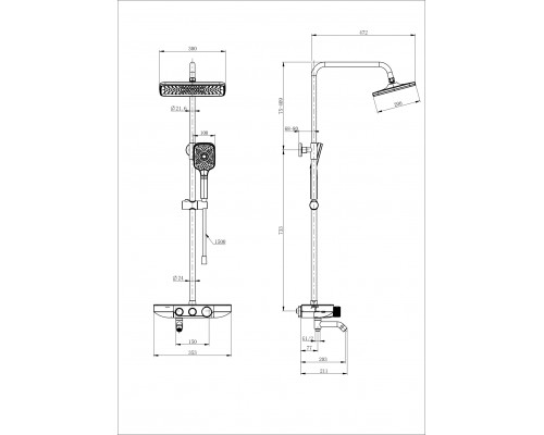 Душевая система с термостатом WONZON & WOGHAND, Хром (WW-B3099-A-CR)