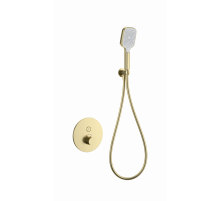 Смеситель для душа с термостатом встраиваемый WONZON & WOGHAND, Брашированное золото (WW-D1017-A-BG)