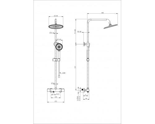 Приобрести Душевая система с термостатом WONZON & WOGHAND, Черный матовый (WW-B3047-A-MB) в магазине сантехники Santeh-Crystal.ru
