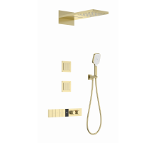 Душевая система с термостатом встраиваемая WONZON & WOGHAND, Брашированное золото (WW-D4538-A-BG)