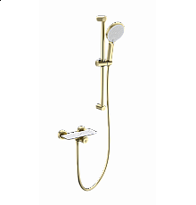 Смеситель для душа с гарнитуром WONZON & WOGHAND, Брашированное золото (WW-B2052-A-BG)