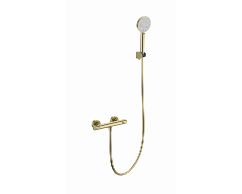 Смеситель для душа с термостатом WONZON & WOGHAND, Брашированное золото (WW-B2063-A-BG)