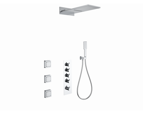 Душевая система с термостатом встраиваемая WONZON & WOGHAND, Хром (WW-D4100-A-CR)