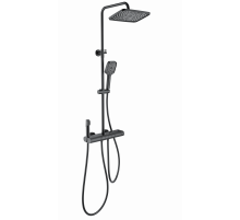 Душевая система с термостатом WONZON & WOGHAND, Черный матовый (WW-B4129-MB)