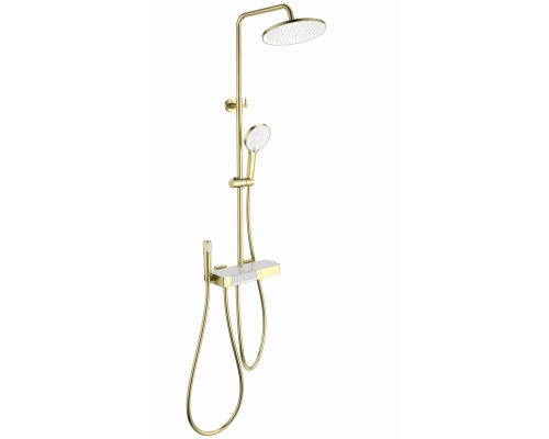 Душевая система с термостатом WONZON & WOGHAND, Брашированное золото (WW-B3580-BG)