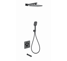 Душевая система с термостатом встраиваемая WONZON & WOGHAND, Черный матовый (WW-B4005-MB)