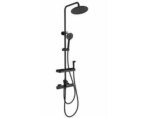 Душевая система с термостатом WONZON & WOGHAND, Черный матовый (WW-C3017-A1-MB)