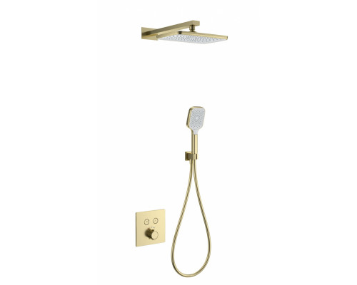 Приобрести Душевая система с термостатом встраиваемая WONZON & WOGHAND, Брашированное золото (WW-D2017-B-BG) в магазине сантехники Santeh-Crystal.ru