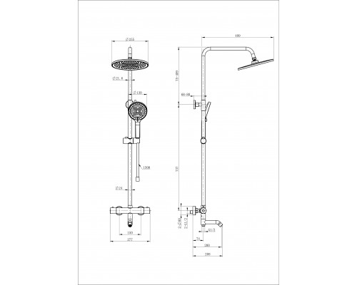 Приобрести Душевая система с термостатом WONZON & WOGHAND, Белый матовый (WW-B3065-T1-MW) в магазине сантехники Santeh-Crystal.ru