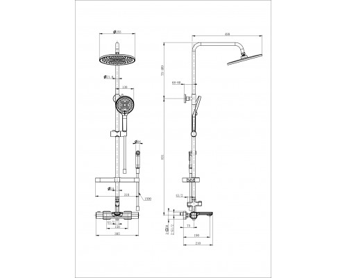 Душевая система с термостатом WONZON & WOGHAND, Хром (WW-C3011-A1-CR)