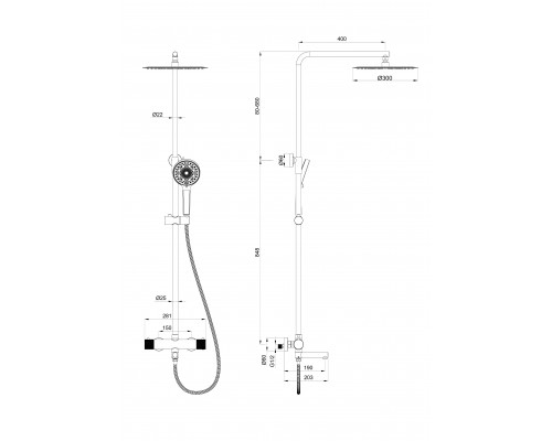 Заказать Душевая система с термостатом WONZON & WOGHAND, Брашированное золото (WW-88739902-BG) в магазине сантехники Santeh-Crystal.ru