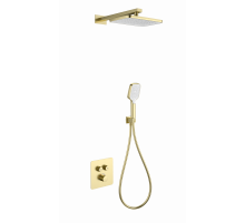 Душевая система с термостатом встраиваемая WONZON & WOGHAND, Брашированное золото (WW-B4003-BG)