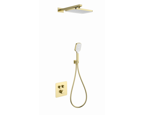 Душевая система с термостатом встраиваемая WONZON & WOGHAND, Брашированное золото (WW-B4003-BG)