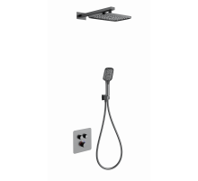 Душевая система с термостатом встраиваемая WONZON & WOGHAND, Темный графит (WW-B4003-BGG)