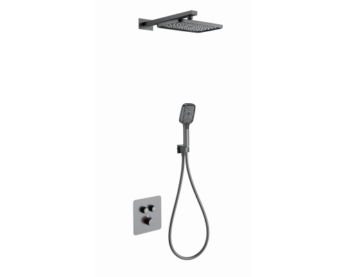 Душевая система с термостатом встраиваемая WONZON & WOGHAND, Темный графит (WW-B4003-BGG)