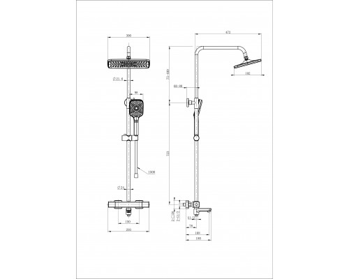 Купить Душевая система с термостатом WONZON & WOGHAND, Хром (WW-B3016-T1-CR) в магазине сантехники Santeh-Crystal.ru