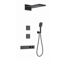 Душевая система с термостатом встраиваемая WONZON & WOGHAND, Черный матовый (WW-D4538-A-MB)