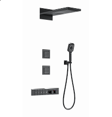 Душевая система с термостатом встраиваемая WONZON & WOGHAND, Черный матовый (WW-D4538-A-MB)