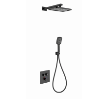 Душевая система с термостатом встраиваемая WONZON & WOGHAND, Черный матовый (WW-B4003-MB)