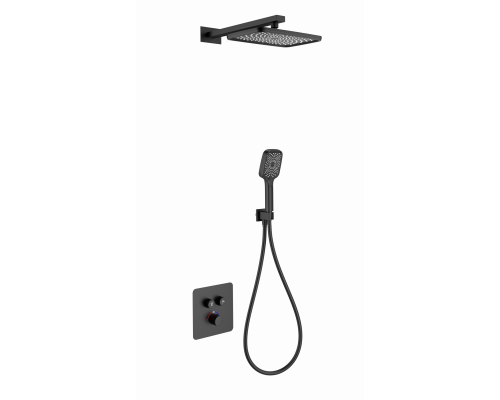 Душевая система с термостатом встраиваемая WONZON & WOGHAND, Черный матовый (WW-B4003-MB)