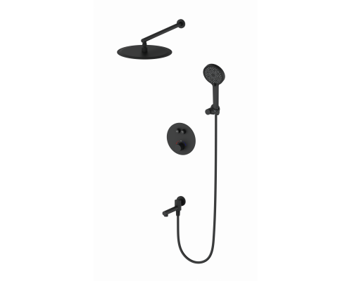 Душевая система с термостатом встраиваемая Wonzon & Woghand, Черный матовый (WW-88929010-MB)