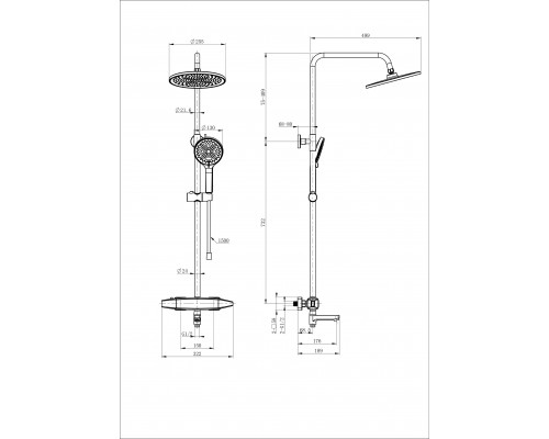Приобрести Душевая система с термостатом WONZON & WOGHAND, Брашированное золото (WW-B3035-A2-BG) в магазине сантехники Santeh-Crystal.ru