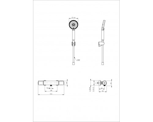 Смеситель для душа с термостатом WONZON & WOGHAND, Брашированное золото (WW-A2006-A-BG)