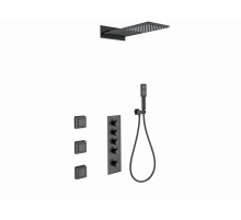 Душевая система с термостатом встраиваемая WONZON & WOGHAND, Черный матовый (WW-D4100-MB)