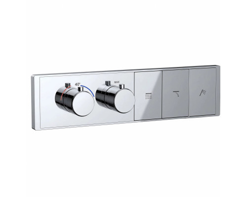 Термостатическая панель смесителя встраиваемая на 3 потребителя WONZON & WOGHAND, Хром (WW-INF163A-CR)