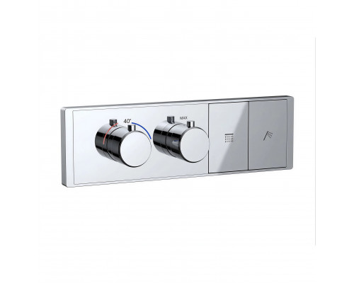 Термостатическая панель смесителя встраиваемая на 2 потребителя WONZON & WOGHAND, Хром (WW-INF162A-CR)